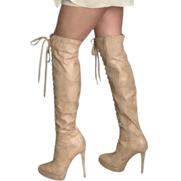 Paper Fox Tan Over-the-Knee Boots 6 - Picture 1 of 12